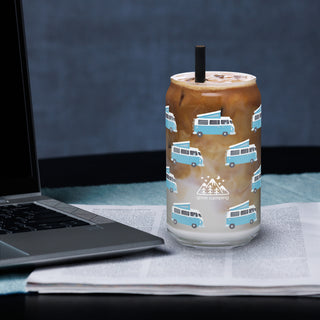 Gone Camping Camper Can-shaped glass