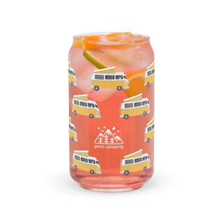Gone Camping Camper Can-shaped glass