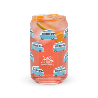 Gone Camping Camper Can-shaped glass